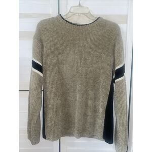 Active Burnside 90s Y2K Men's Pullover Chenille Khaki Sweater Large